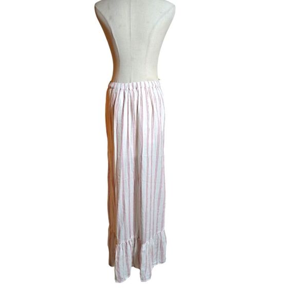 American Eagle White and Red Striped Split Front Maxi Skirt - Picture 5 of 6